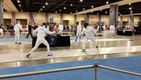 Victor Gomez on strip at Richmond NAC, epee bout